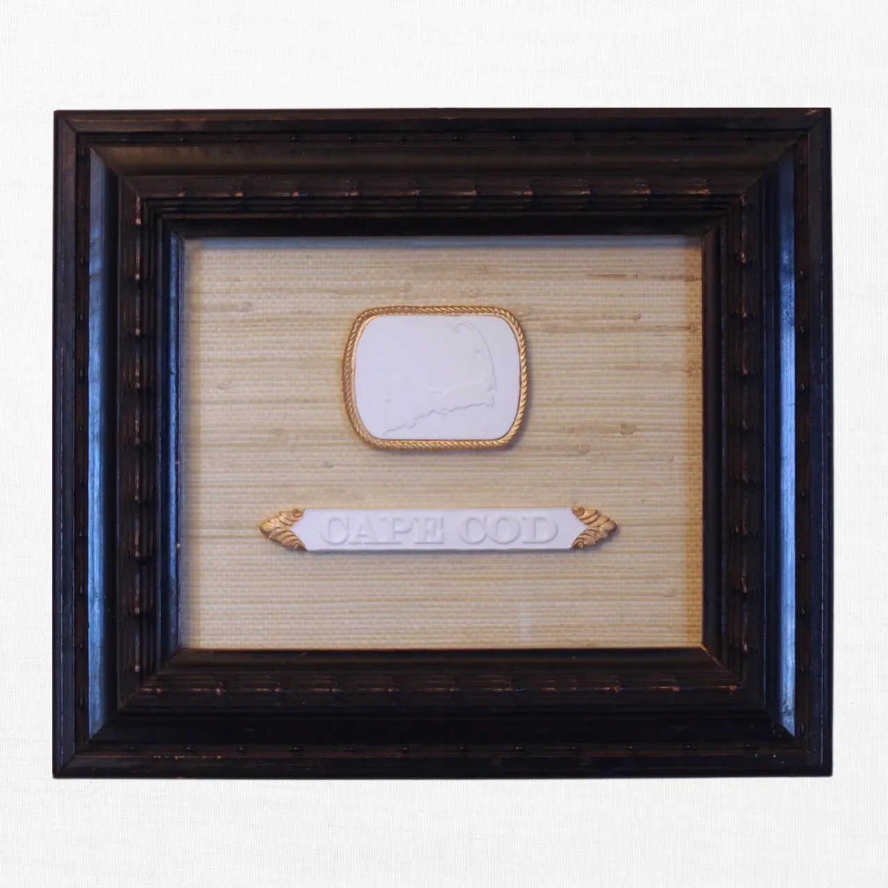Cape Crest - Cape Cod Map & Quarter Board Framed Intaglio