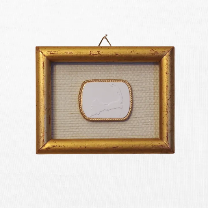 Golden Cape - Cape Cod Map Framed Intaglio