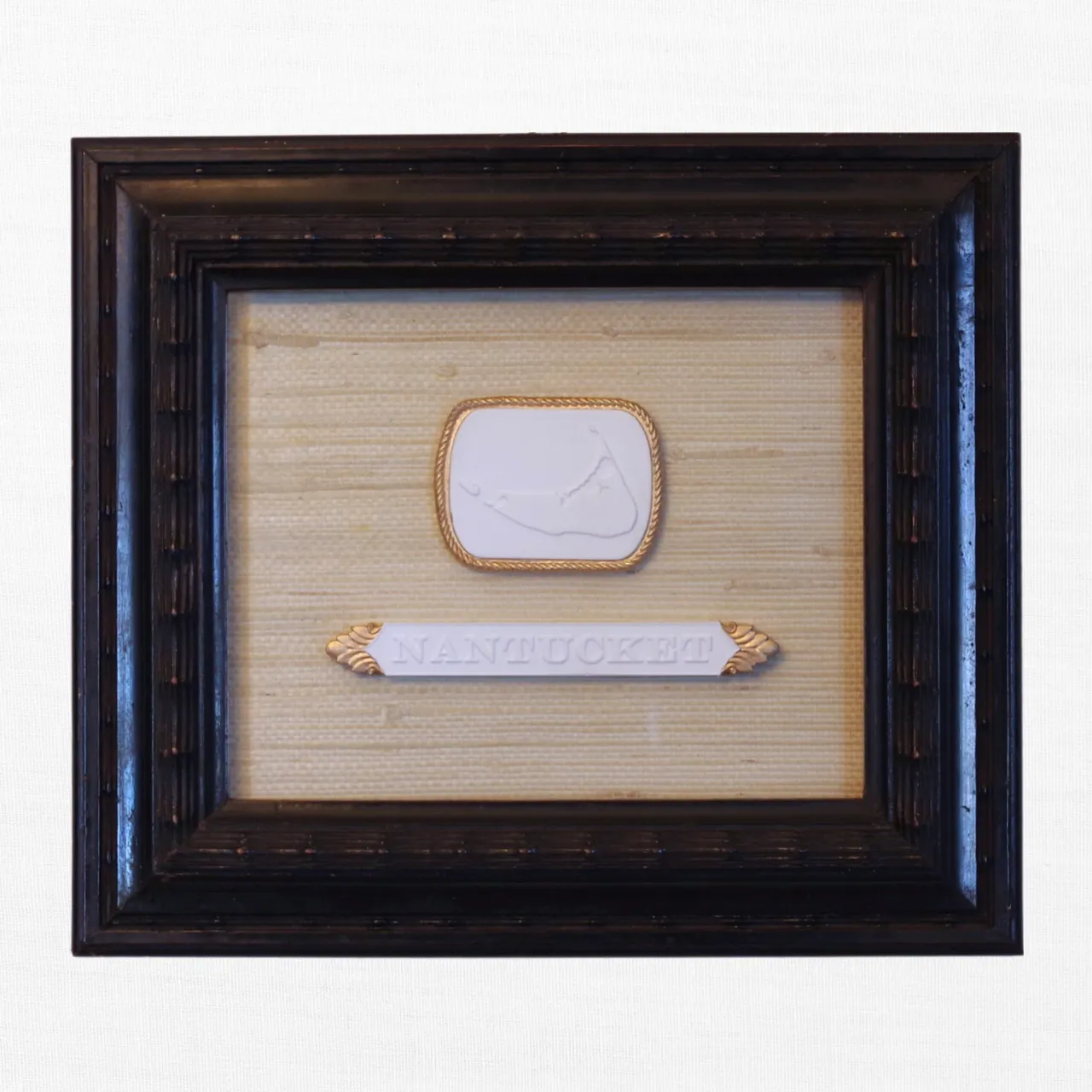 Island Marker - Nantucket Map & Quarter Board Framed Intaglio