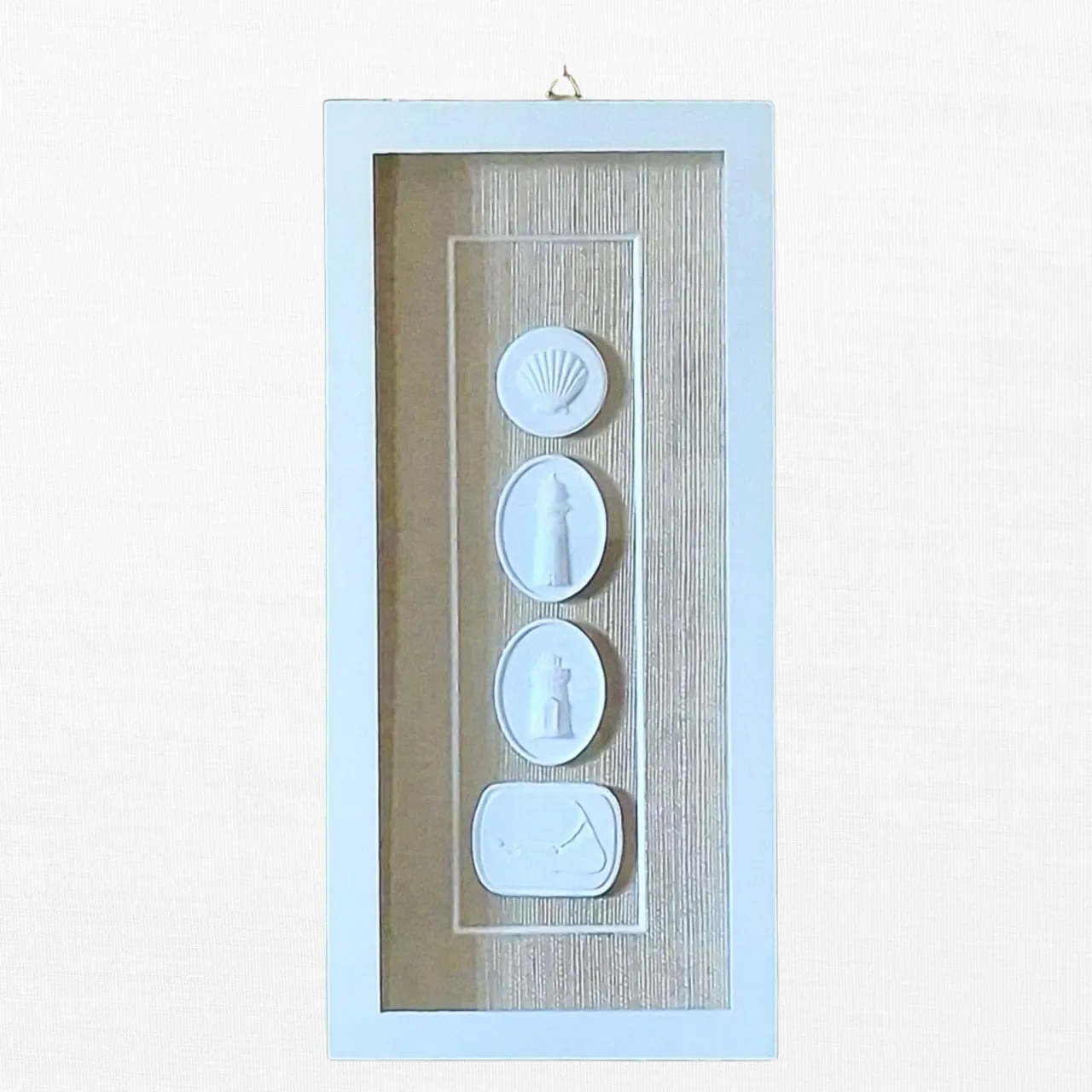 Seaside Markers - Vertical Cape & Islands Framed Intaglios