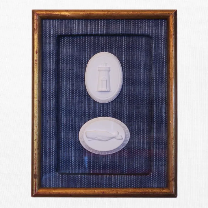 Harbor Tales - Lighthouse & Whale Framed Intaglios