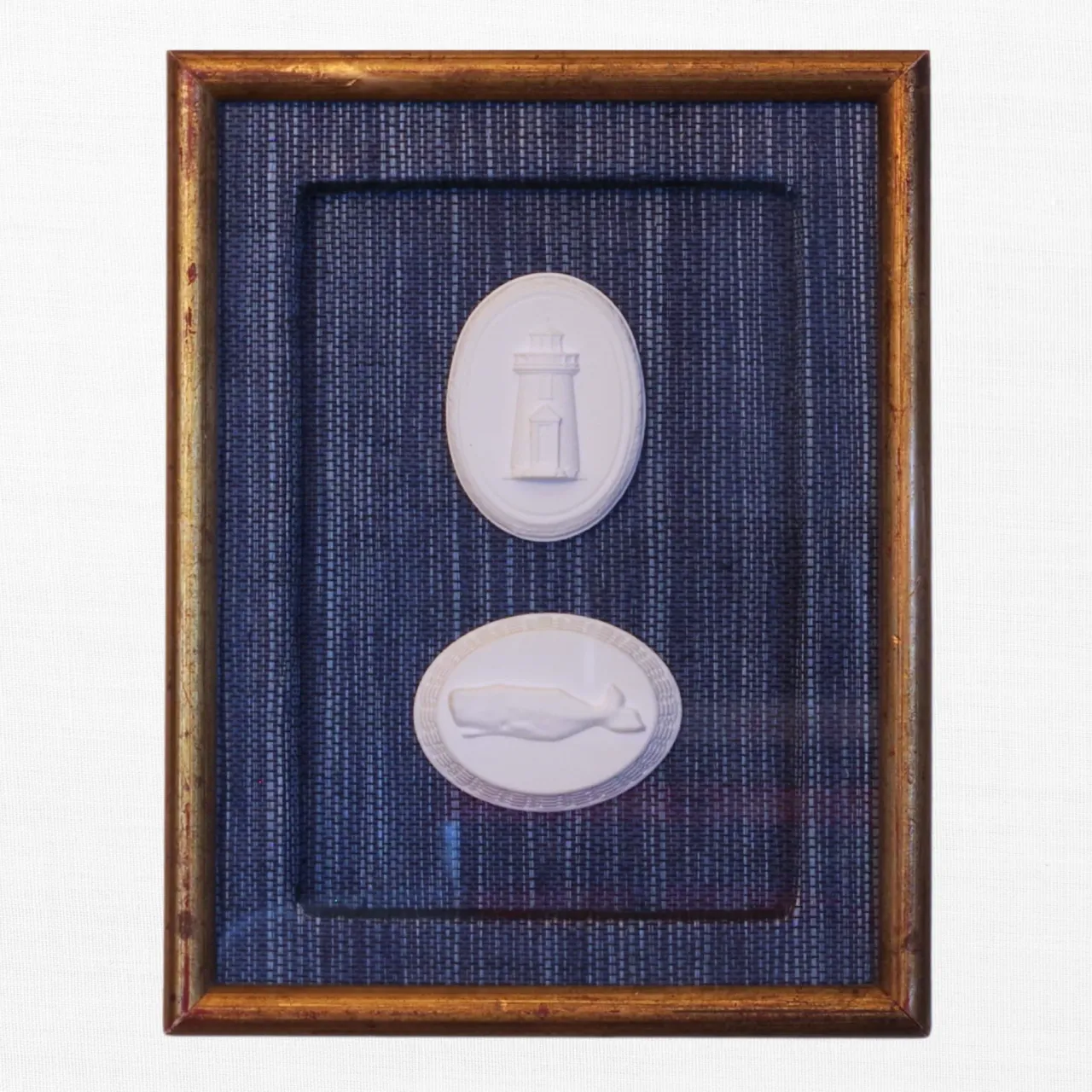 Harbor Tales - Lighthouse & Whale Framed Intaglios