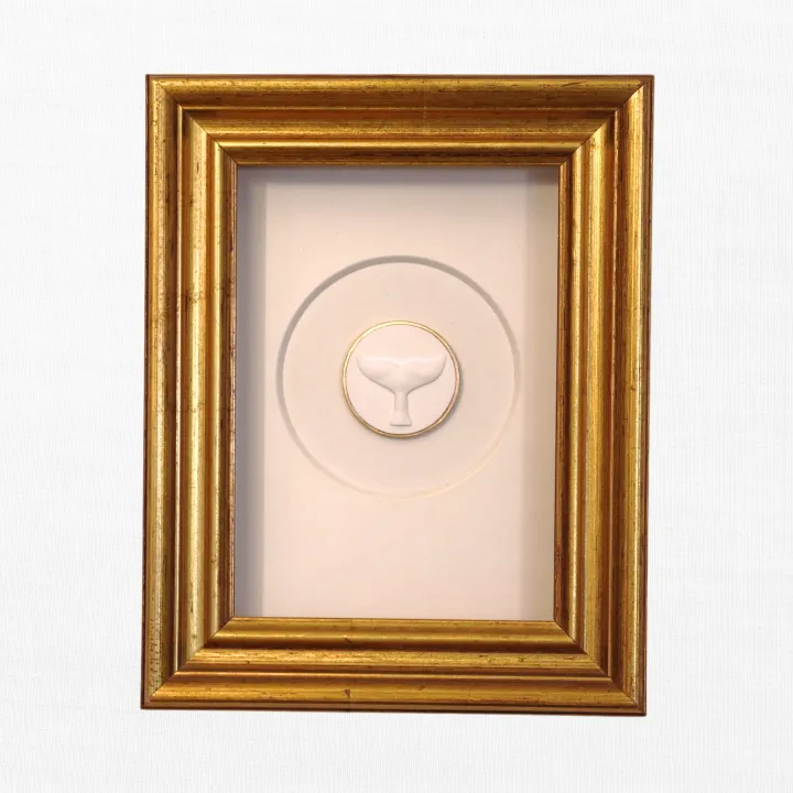 Whale Tail - Vintage Gold Frame - White Matboard