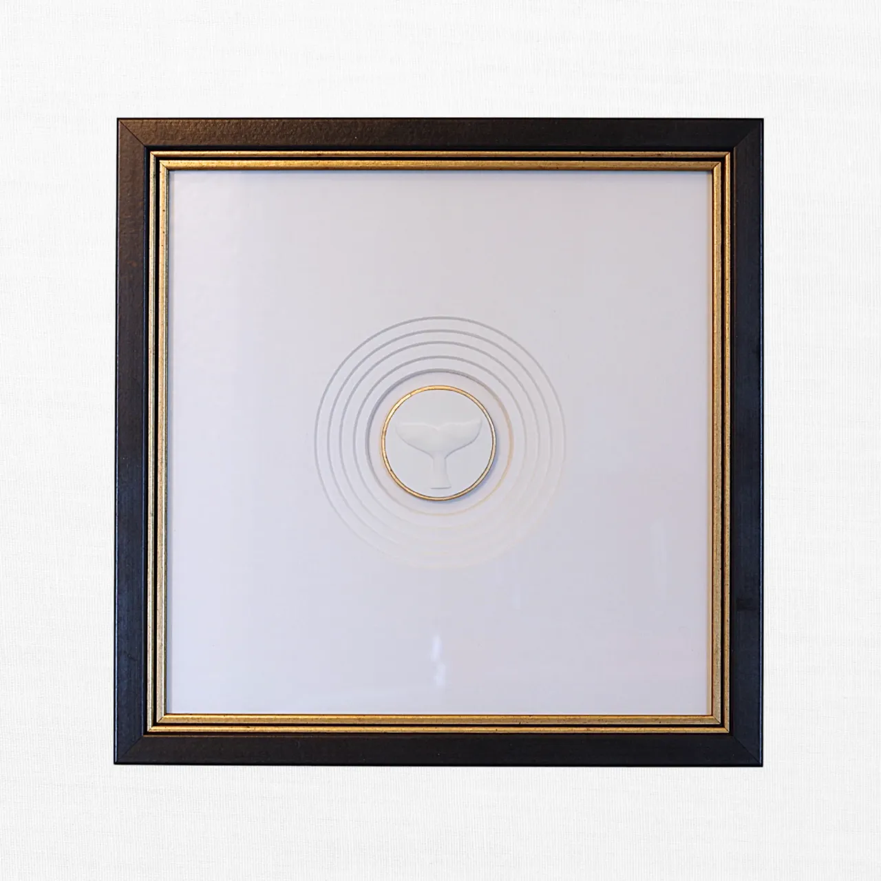 Whale Tail - Handcrafted Black Frame - White Matboard