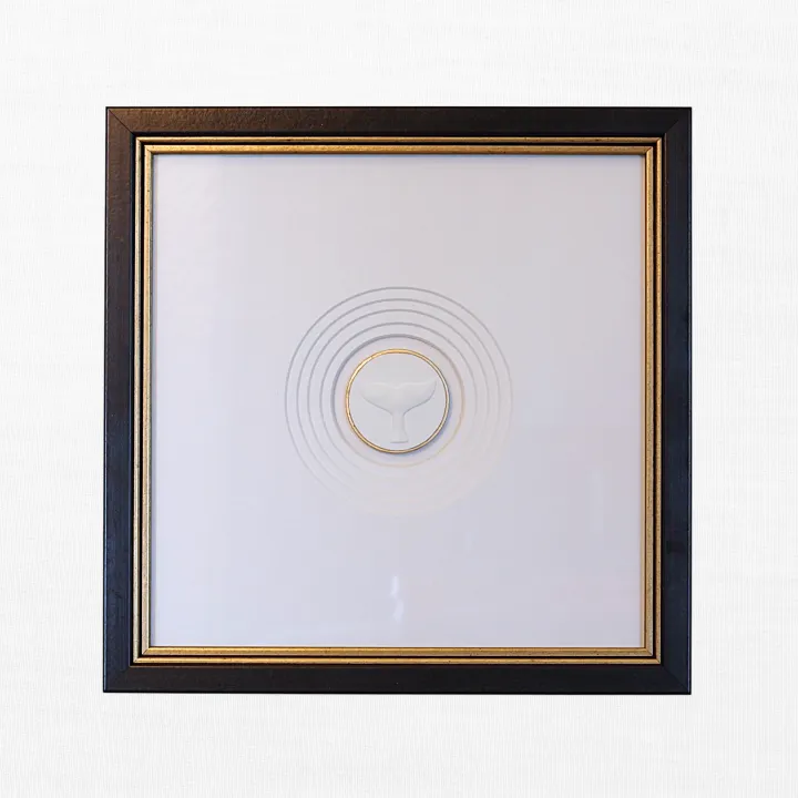 Whale Tail - Handcrafted Black Frame - White Matboard