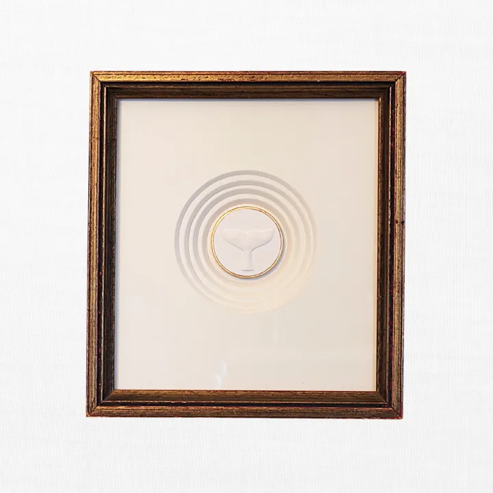 Whale Tail - Vintage Gold Frame - Layered White Matboard