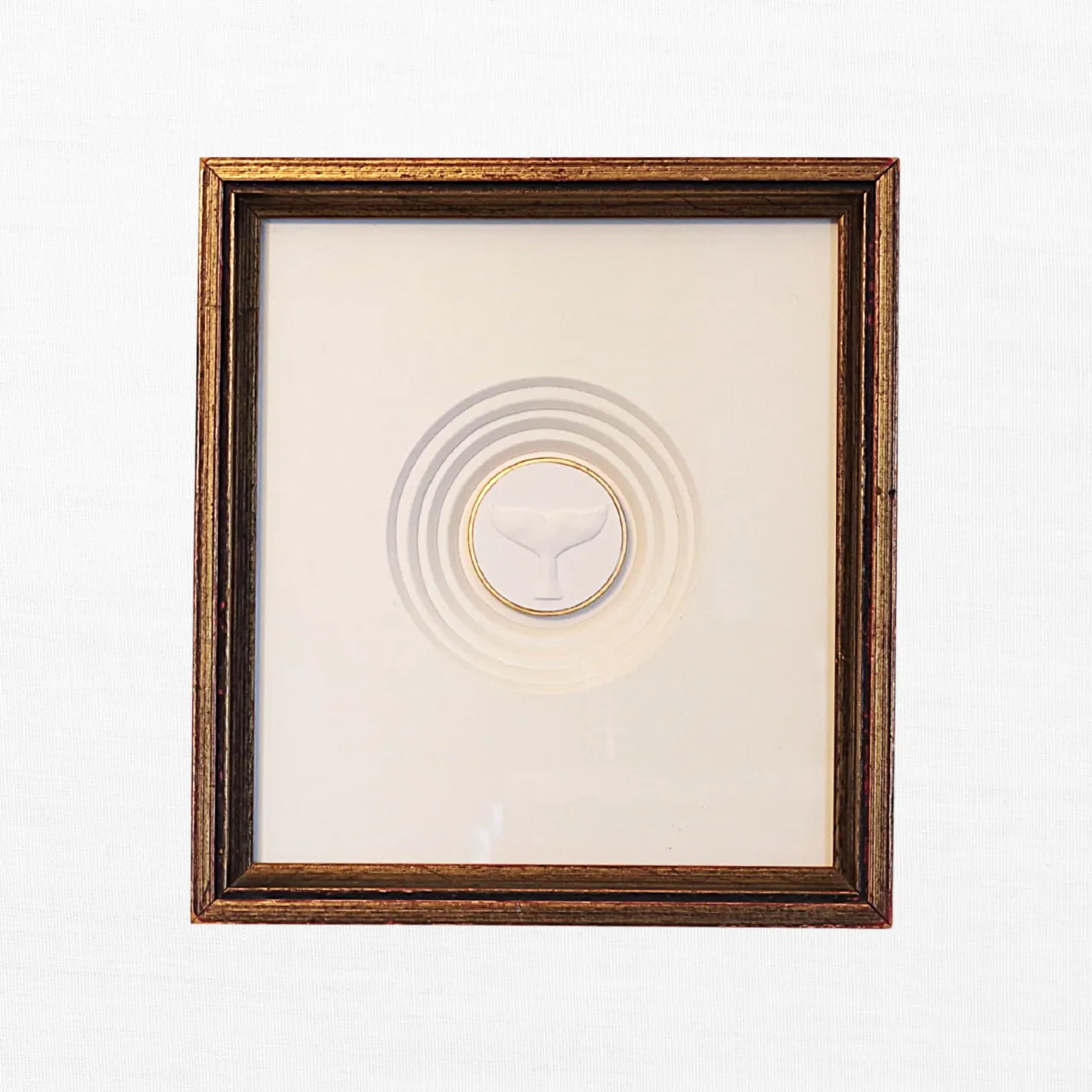 Whale Tail - Vintage Gold Frame - Layered White Matboard