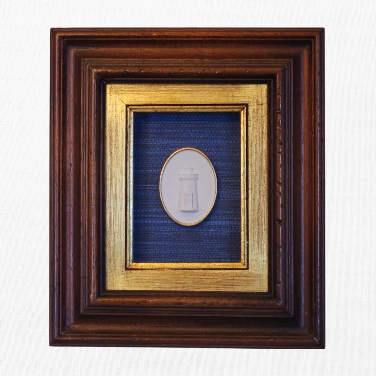 Gilded Harbor - Lighthouse Deep-Set Framed Intaglio