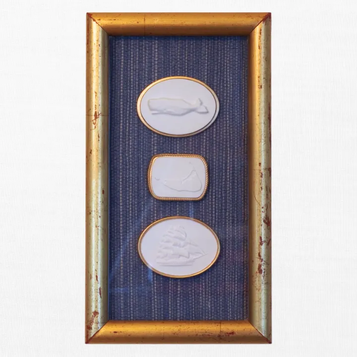 Mariner's Trio - Whale, Nantucket & Tall Ship Framed Intaglios
