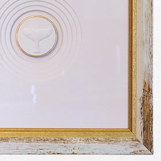 Whale Tail - Handcrafted White Frame - White Matboard, view 2