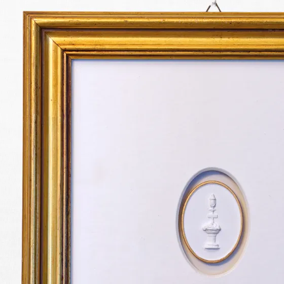 Fountain Intaglio Medallion in Wide-Mat Gilt Frame, view 2