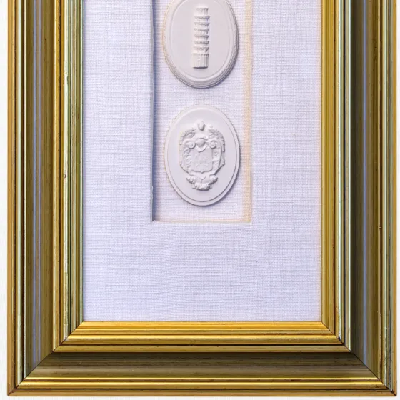 Triple Cameo on White Linen, view 2
