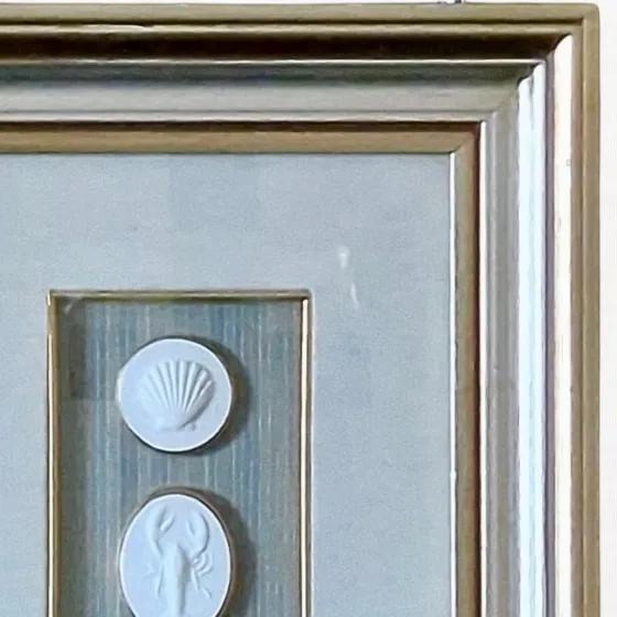 Tidal Pair - Shell & Lobster Framed Intaglios, view 2