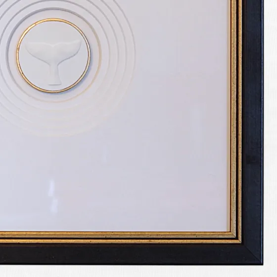 Whale Tail - Handcrafted Black Frame - White Matboard, view 2