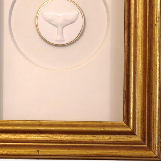 Whale Tail - Vintage Gold Frame - White Matboard, view 2