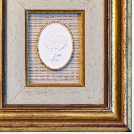 Gilded Tennis Intaglio in Honey-Oak Shadow Frame, view 2