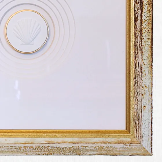 Scallop - Handcrafted White Frame - White Matboard, view 2