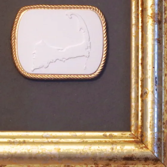 Harbor Silver - Cape Cod Map Framed Intaglio, view 2