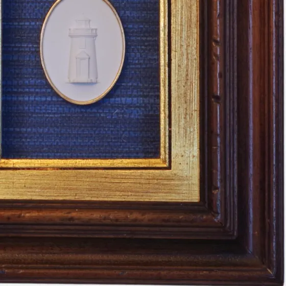 Gilded Harbor - Lighthouse Deep-Set Framed Intaglio, view 2