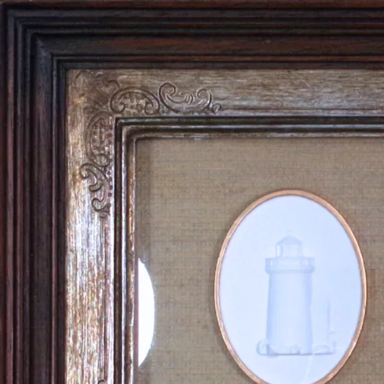 Twin Beacons - Brant Point & Sankaty Lighthouse Framed Intaglios, view 2