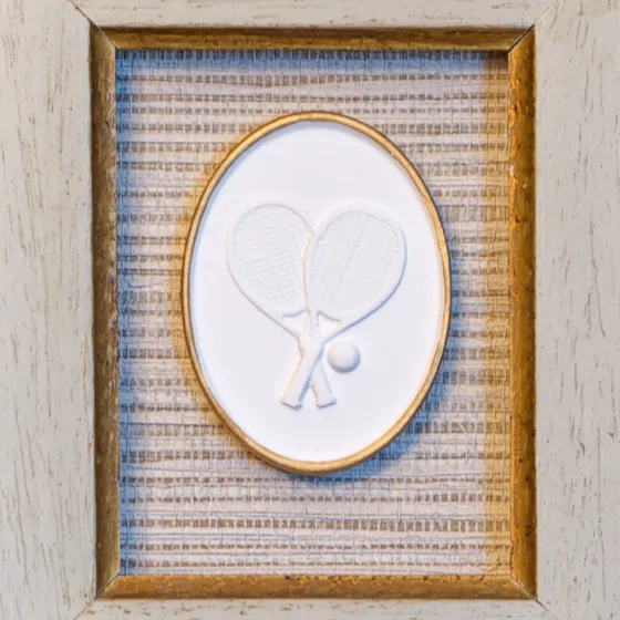 Gilded Tennis Intaglio in Honey-Oak Shadow Frame, view 3