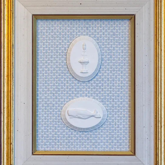 Basket Weaved - Whale & Fountain Framed Intaglios, view 3