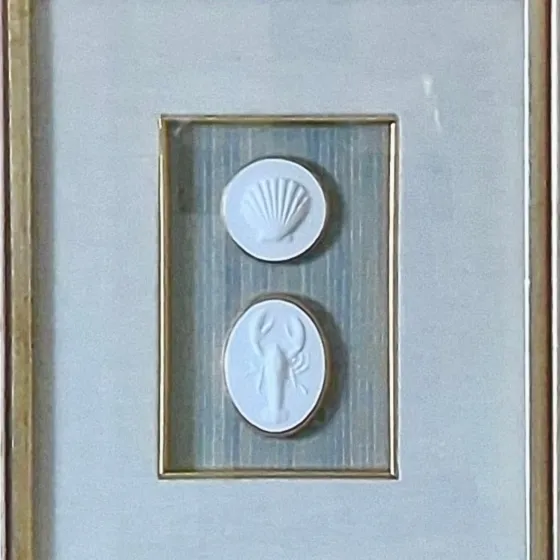 Tidal Pair - Shell & Lobster Framed Intaglios, view 3