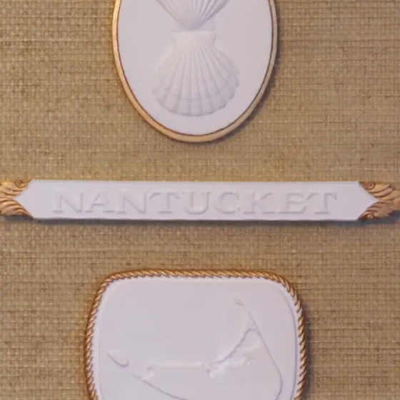 Island Keepsake - Scallop, Nameplate & Nantucket Map Framed Intaglios, view 3