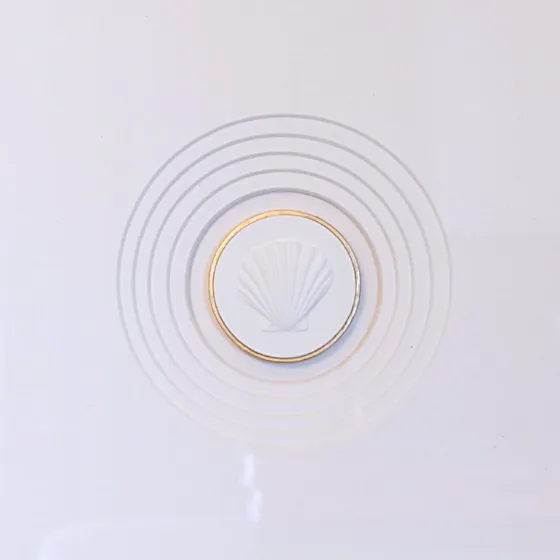 Scallop - Handcrafted White Frame - White Matboard, view 3