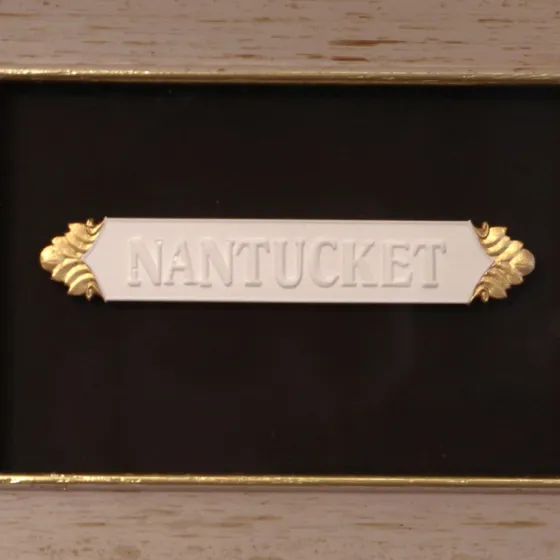 Nantucket Quarter Board - Vintage Gold Frame - Black Matboard, view 3