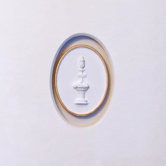 Fountain Intaglio Medallion in Wide-Mat Gilt Frame, view 3