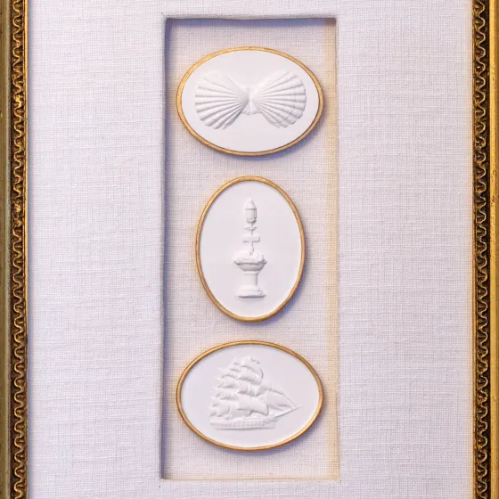 Nantucket Tall Trio - Ship, Fountain & Scallop Intaglios, view 3