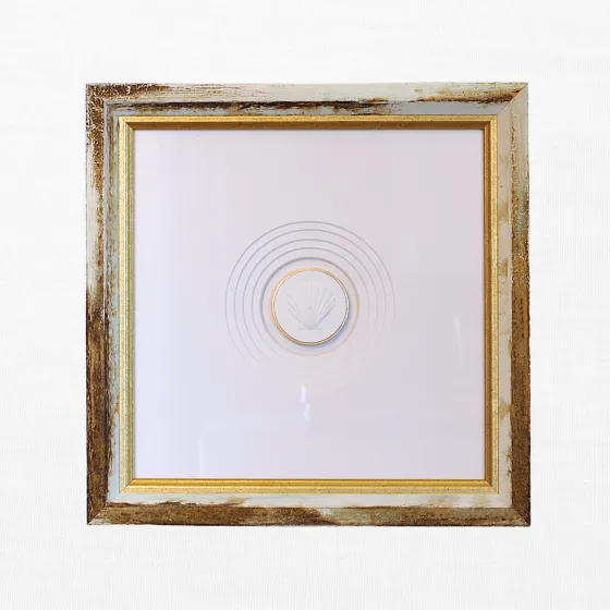 Scallop - Handcrafted White Frame - White Matboard, view 4