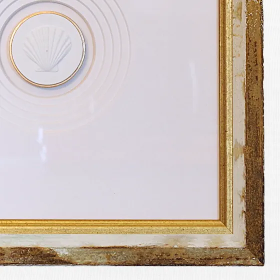 Scallop - Handcrafted White Frame - White Matboard, view 5
