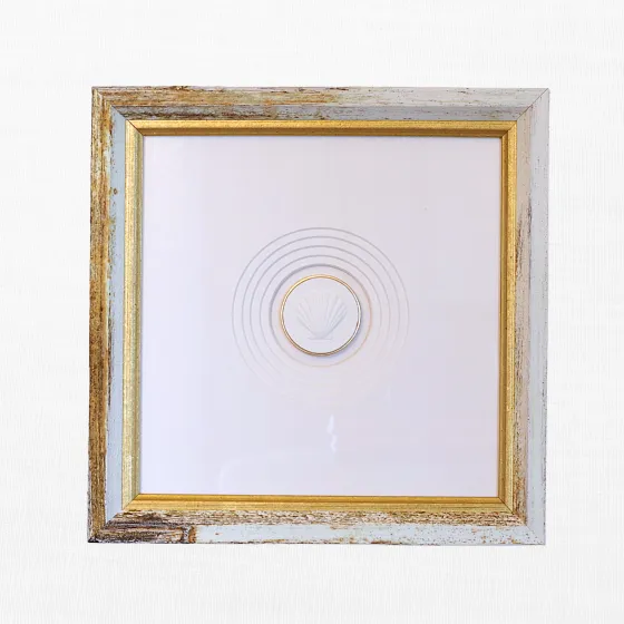 Scallop - Handcrafted White Frame - White Matboard, view 7