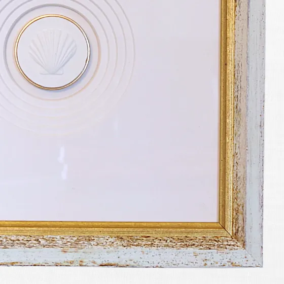 Scallop - Handcrafted White Frame - White Matboard, view 8