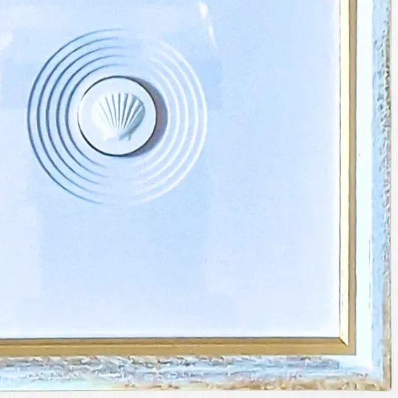 Scallop - Handcrafted White Frame - White Matboard, view 10