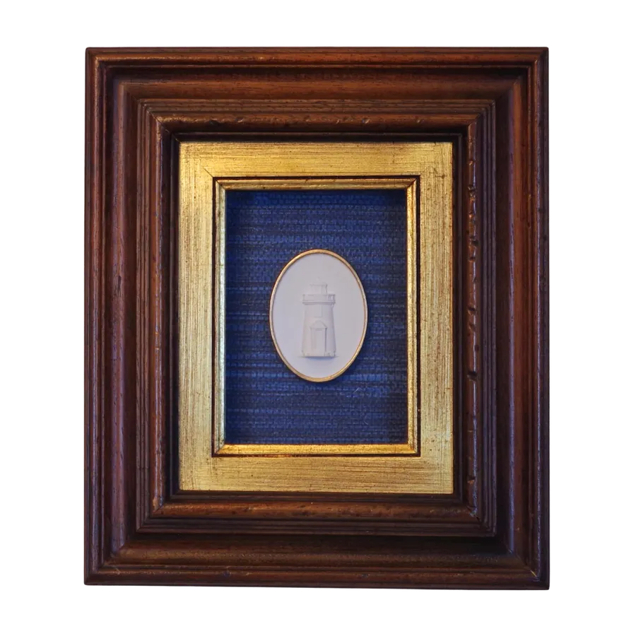Gilded Harbor - Lighthouse Deep-Set Framed Intaglio