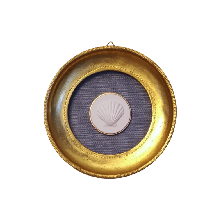 Gilded Tide - Scallop Shell Round Framed Intaglio