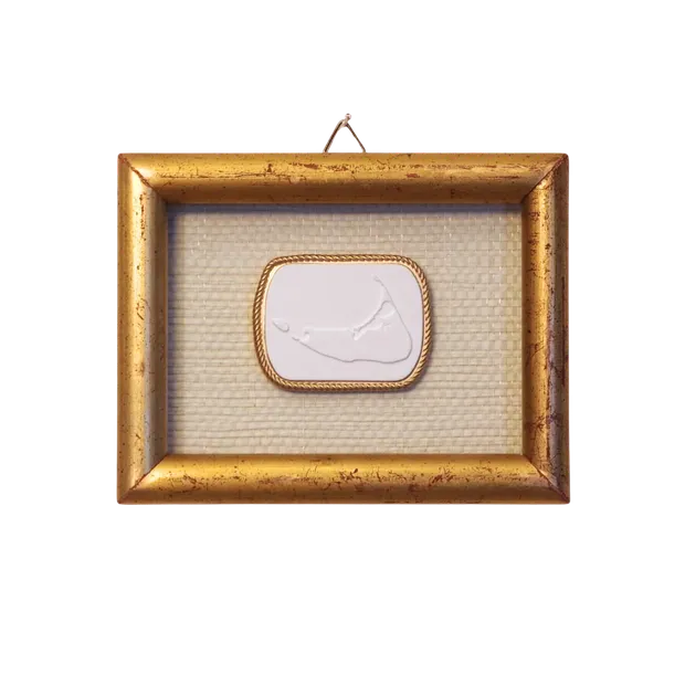 Golden Chart - Nantucket Map Framed Intaglio