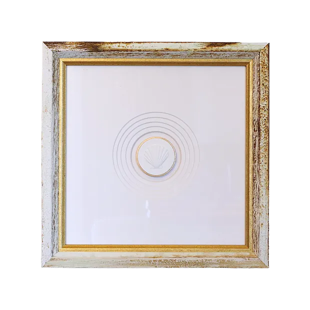 Scallop - Handcrafted White Frame - White Matboard