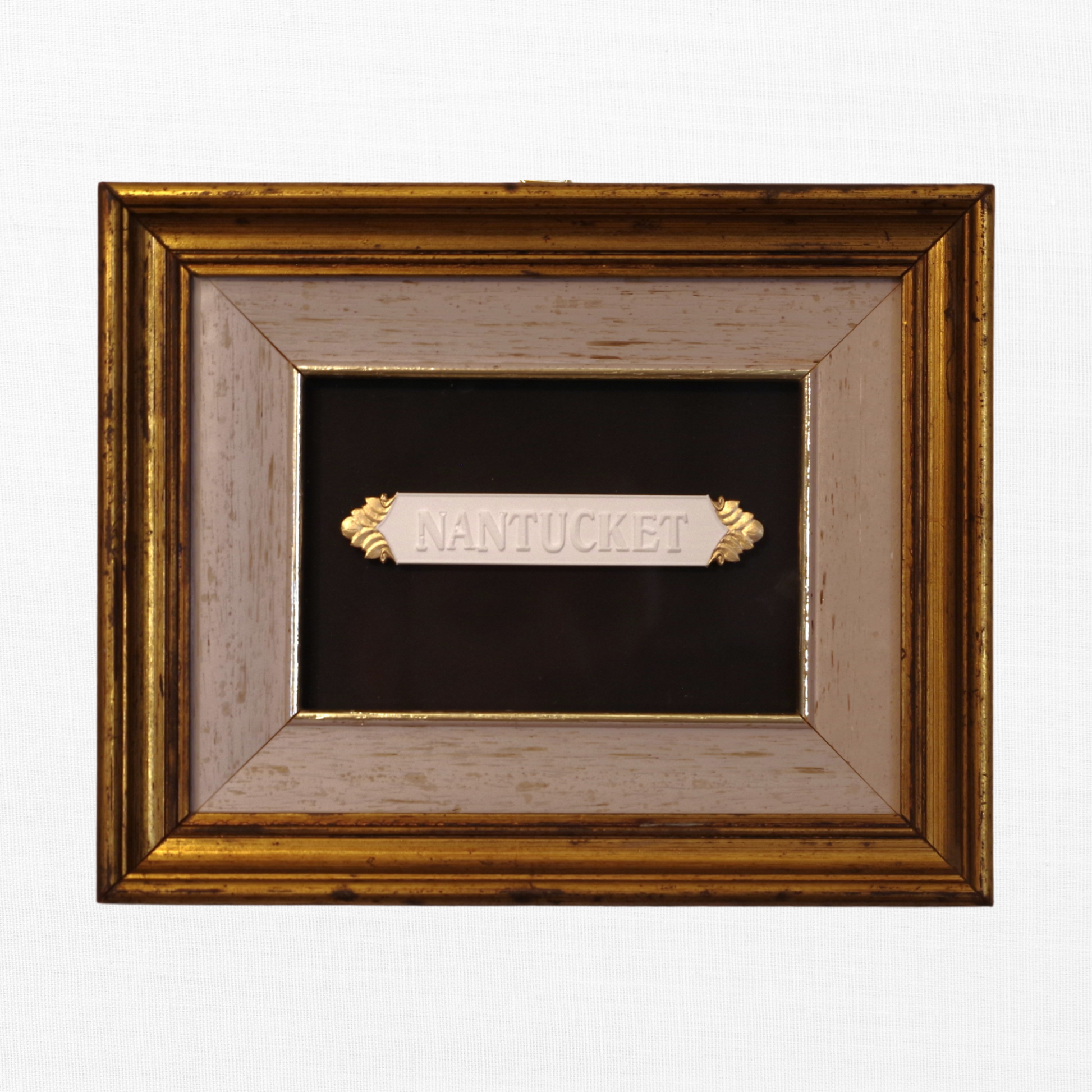 Nantucket Quarter Board · Vintage Gold Frame · Black Matboard