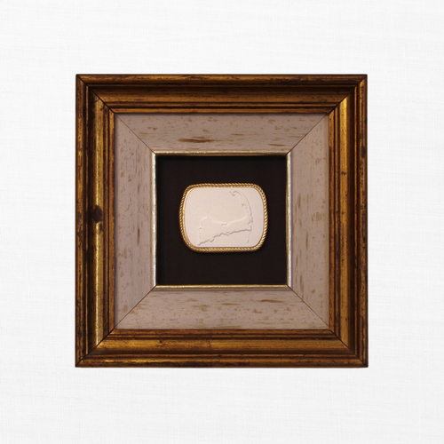 1 · Cape Cod Map · Vintage Gold Frame · Black Matboard