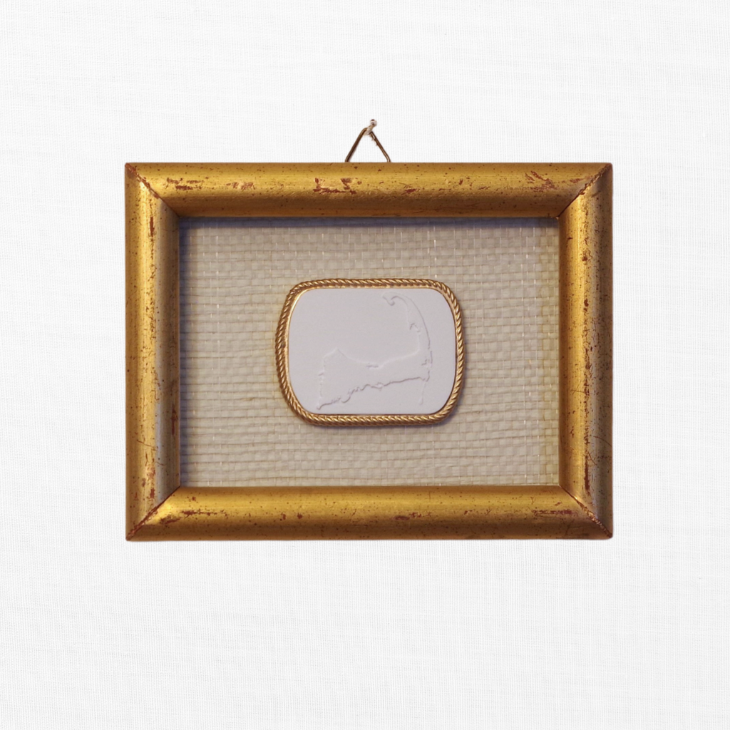 Golden Cape – Cape Cod Map Framed Intaglio