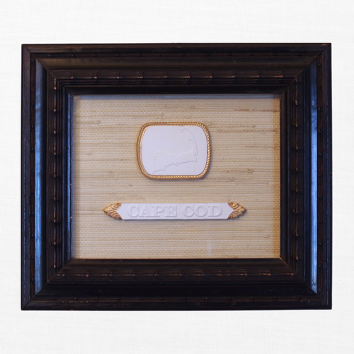 Cape Crest – Cape Cod Map & Quarter Board Framed Intaglio