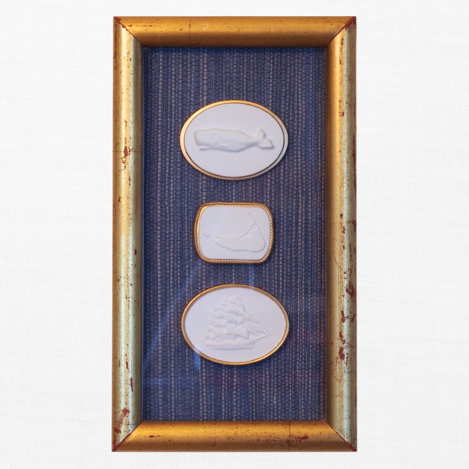 Mariner’s Trio - Whale, Nantucket & Tall Ship Framed Intaglios