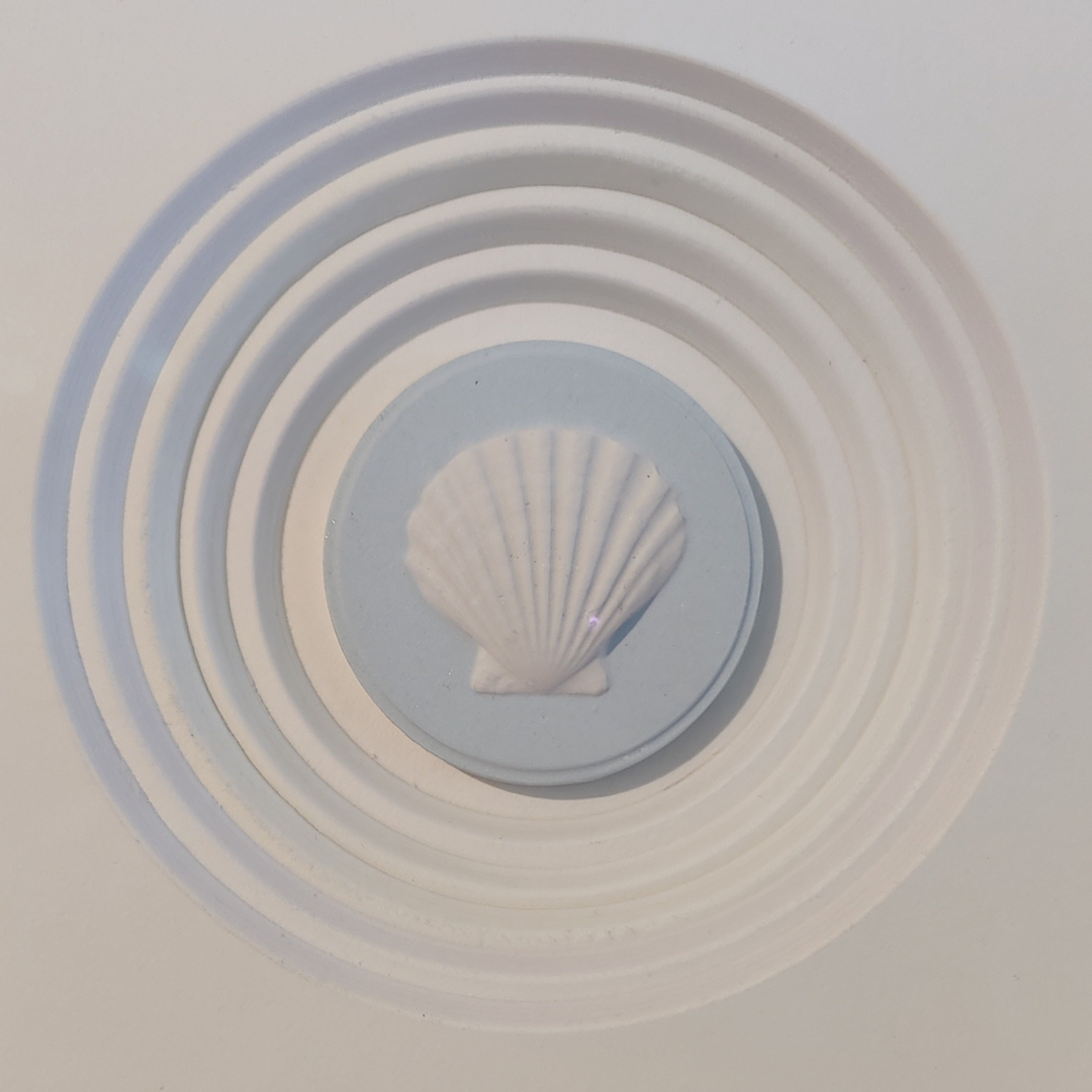 Seashell Echo – Framed Coastal Intaglio