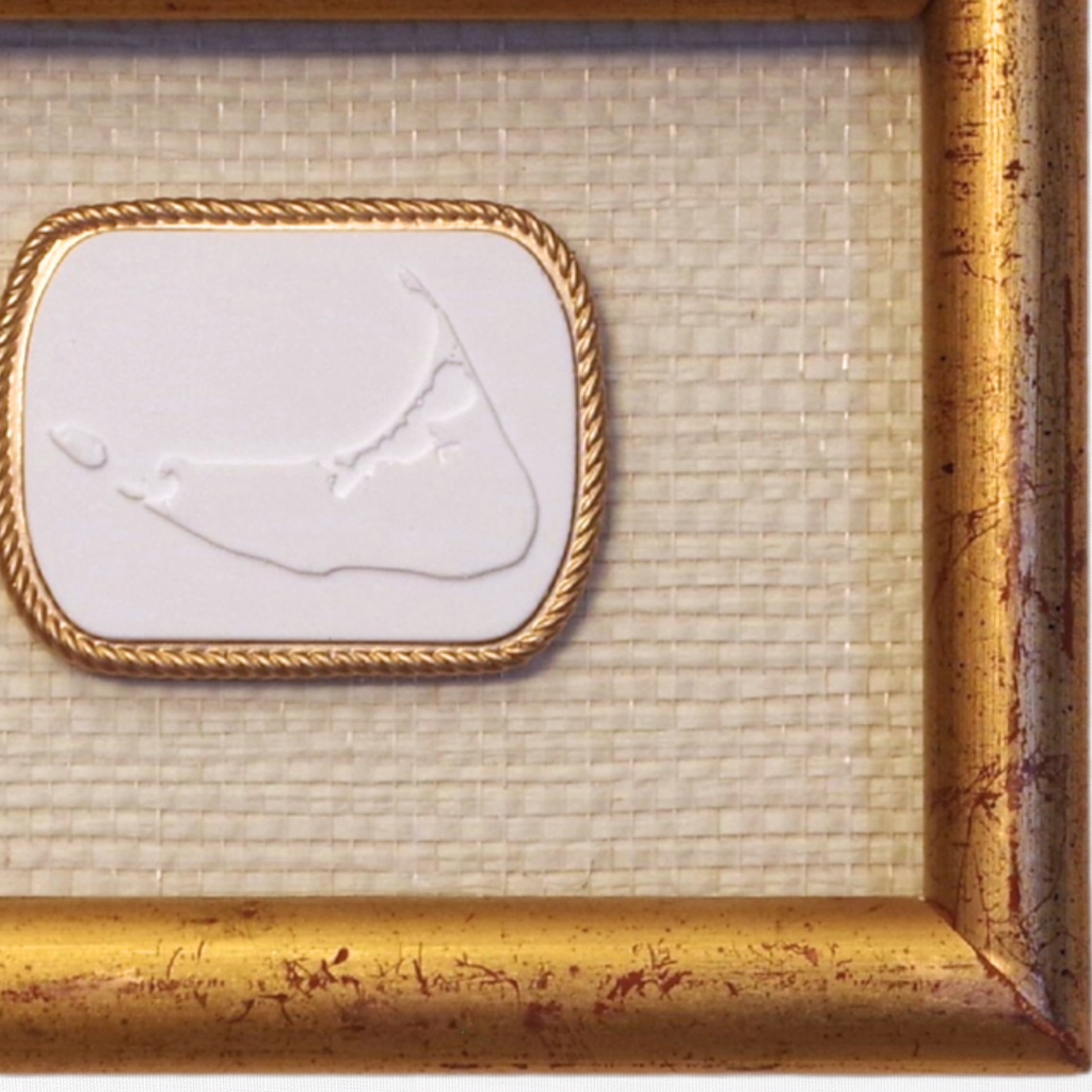 Golden Chart – Nantucket Map Framed Intaglio