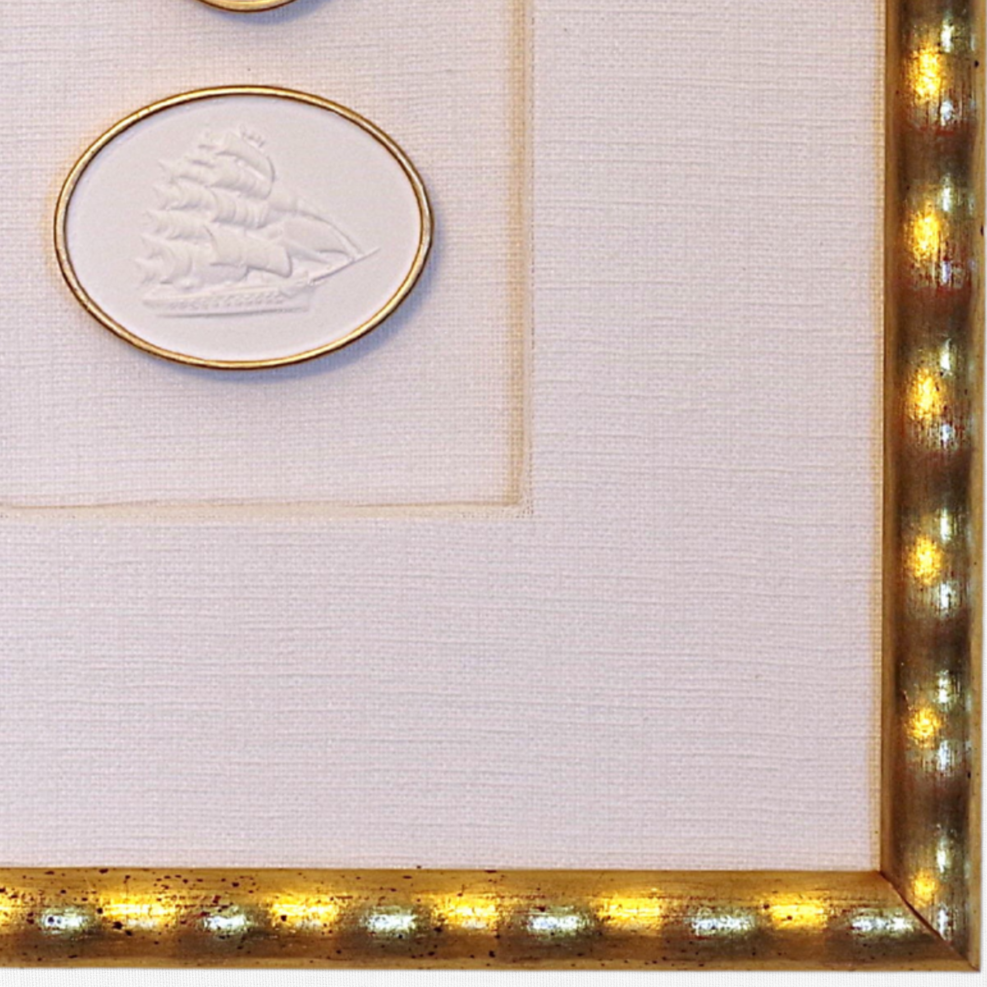 Whale · Brant Point · Ship · Gold Frame · Linen