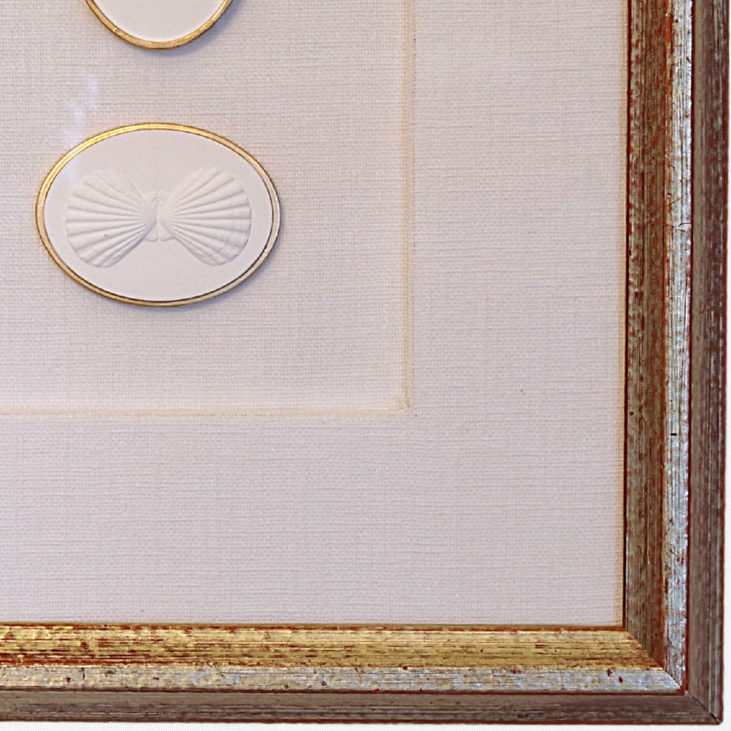 Sailboat · Twin Scallops · Vintage Wood Frame · Linen